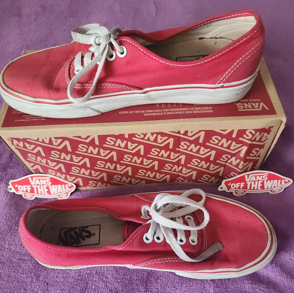 Vans Women's Red Canvas Sneakers